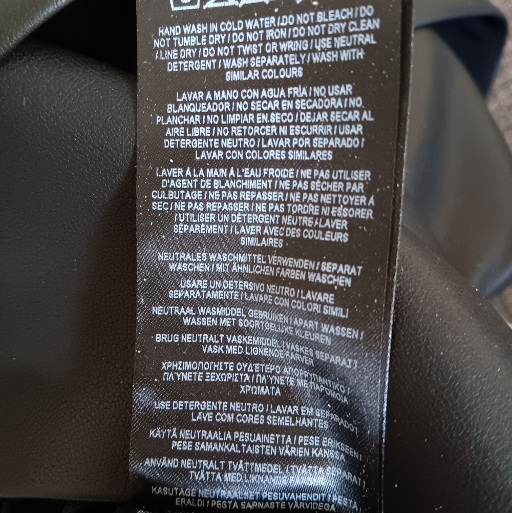 MARCIANO Angela Black Faux Leather Mini Dress Size 46 NWT US Size 10 - Picture 9 of 10